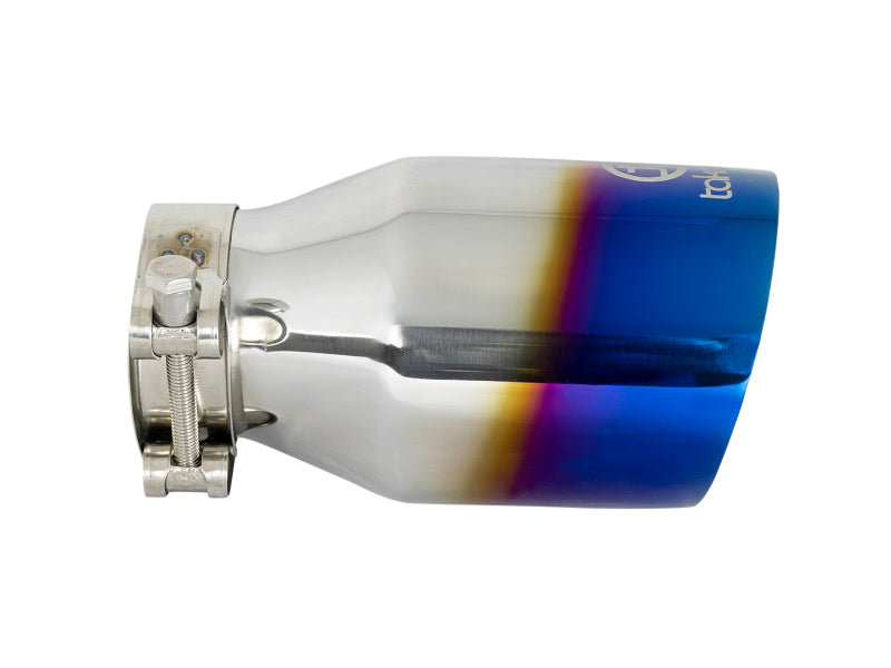 aFe Takeda 304 Stainless Steel Clamp-On Exhaust Tip 2.5in Inlet / 4in Outlet - Blue Flame aFe Tips