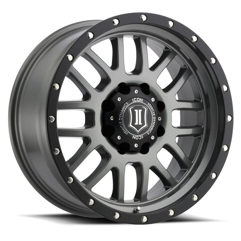 ICON Alpha 20x9 8x170 0mm Offset 5in BS 125.2mm Bore Gun Metal Wheel ICON Wheels - Cast
