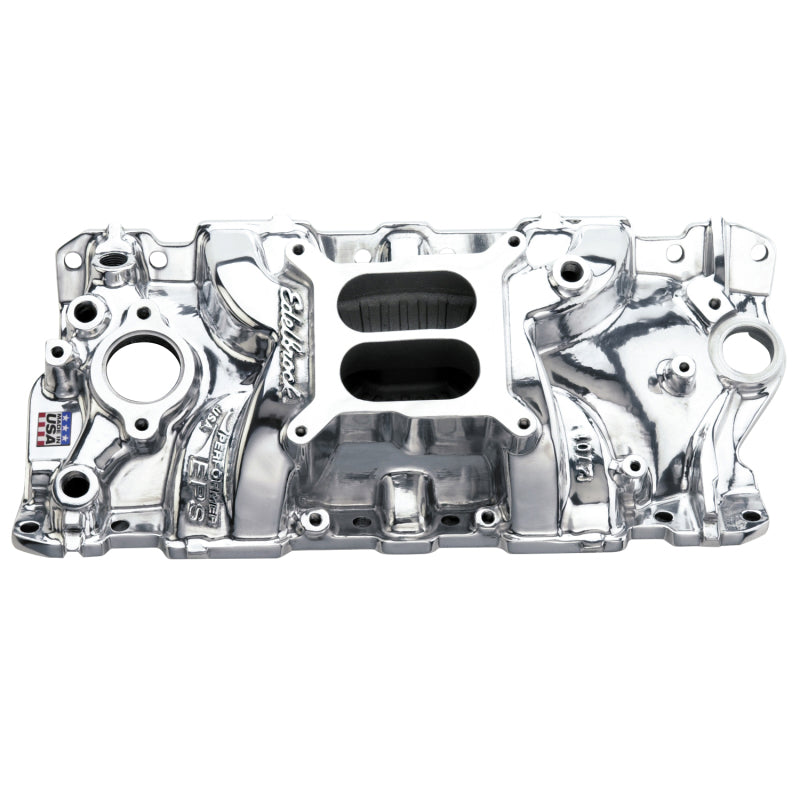 Edelbrock SBC Performer Eps Polished Manifold Edelbrock Intake Manifolds