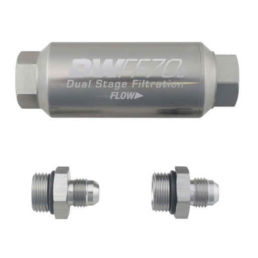 DeatschWerks 6AN 10 Micron 70mm Compact In-Line Fuel Filter Kit DeatschWerks Fuel Filters