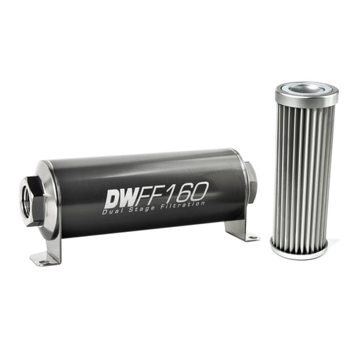 DeatschWerks Stainless Steel 5 Micron Universal Inline Fuel Filter Housing Kit (160mm) DeatschWerks Fuel Filters
