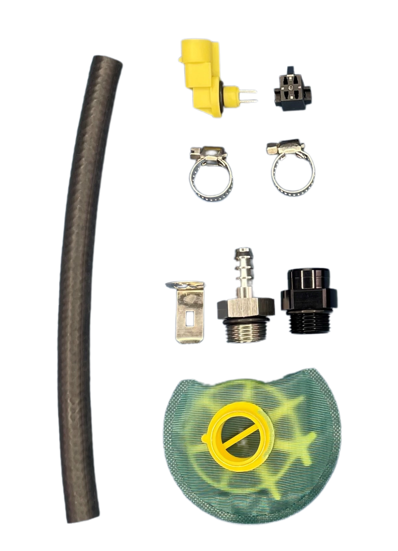 DeatschWerks DW650iL Series 650LPH In-Line External Fuel Pump Universal Install Kit DeatschWerks Fuel Pumps