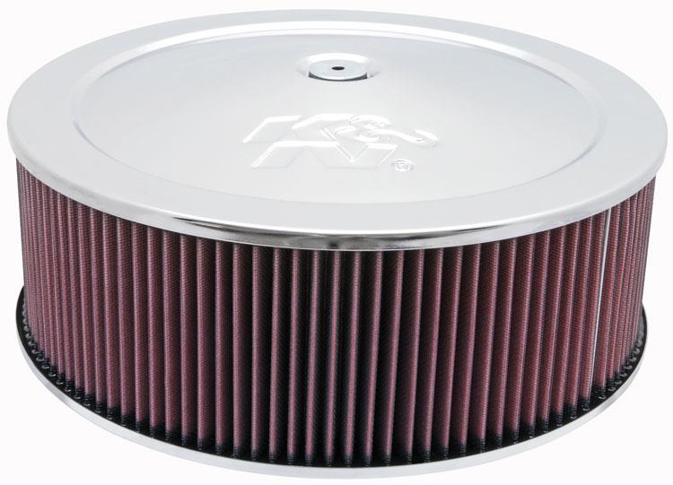 K&N Round Air Filter Assembly 5.25in ID / 5in Height / 5.125in Neck Flange / 1 1/4in Drop Base K&N Engineering Air Filters - Universal Fit