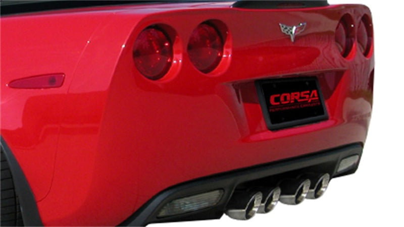 Corsa 2012-2013 Chevrolet Corvette C6 ZR1 Sport Cat-Back Dual Rear Exit w/ Twin 4.0in Pol Tips CORSA Performance Catback