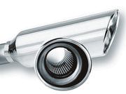 Borla 2.25in Inlet 4in Round Rolled Angle Cut Resonated x 13in Long Exhaust Tip Borla Tips