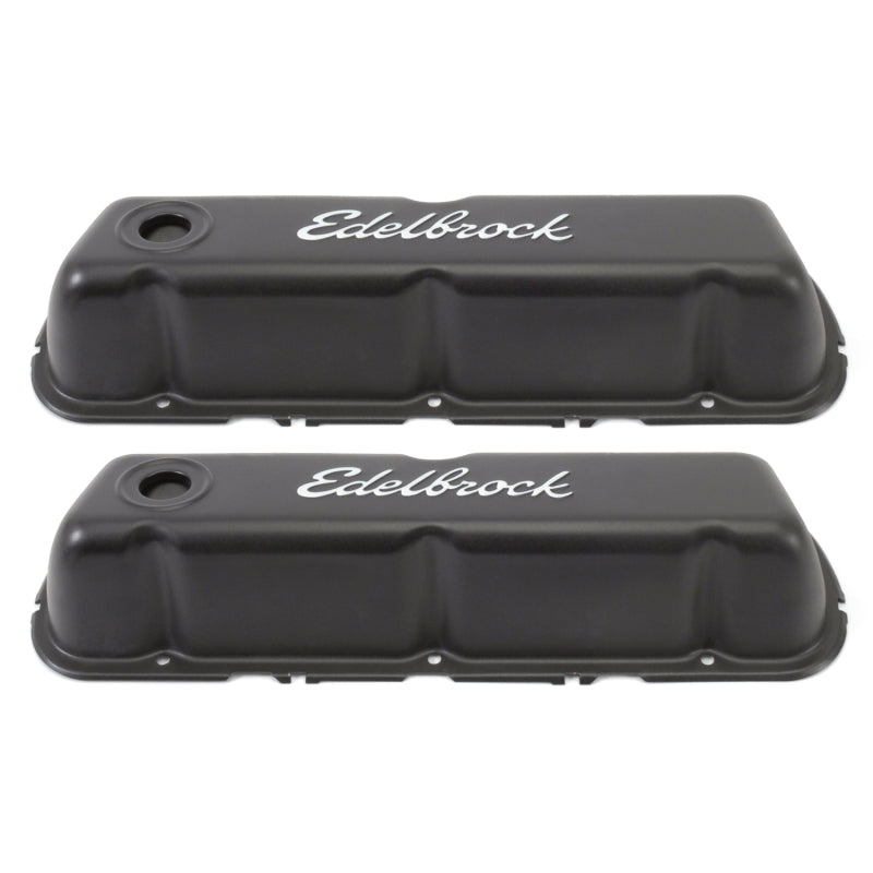 Edelbrock Valve Cover Signature Series Ford 260-289-302-351W CI V8 Black Edelbrock Valve Covers