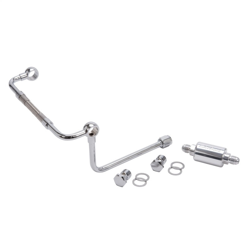 Edelbrock Dual Feed Line/Thunder Series Carb w/ Polished Fuel Filter Edelbrock Fuel Filters