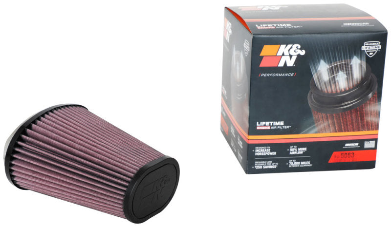 K&N Universal Clamp-On Air Filter 2.844x4.813in Flg ID x 6.5x4.75in B OD x 4.5x3.25in T OD x 7.5in H K&N Engineering Air Filters - Universal Fit