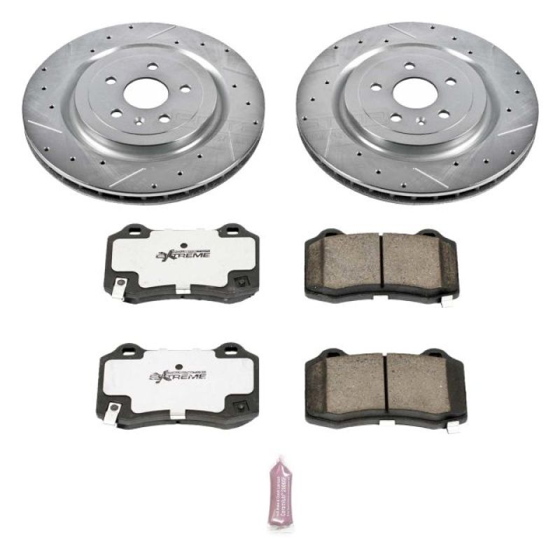 Power Stop 09-15 Cadillac CTS Rear Z26 Street Warrior Brake Kit PowerStop Brake Kits - Performance D&S