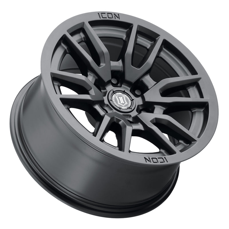 ICON Vector 6 17x8.5 6x135 6mm Offset 5in BS 87.1mm Bore Satin Black Wheel ICON Wheels - Cast
