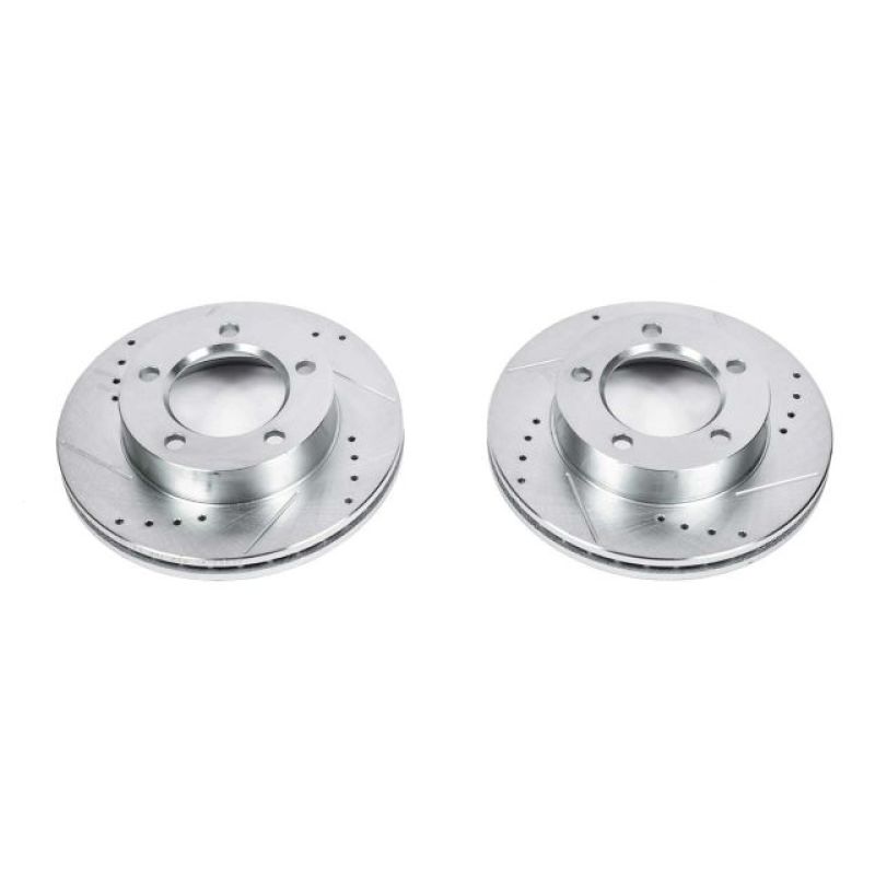 Power Stop 94-96 Ford Bronco Front Evolution Drilled & Slotted Rotors - Pair PowerStop Brake Rotors - Slot & Drilled
