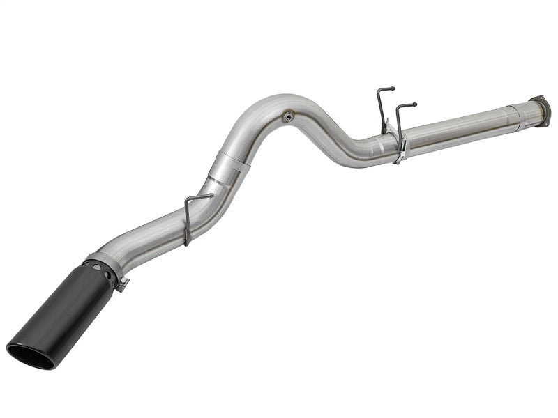 aFe ATLAS 5in DPF-Back Alum Steel Exhaust System w/Black Tip 2017 Ford Diesel Trucks V8-6.7L (td) aFe DPF Back