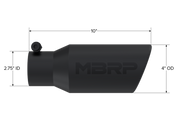 MBRP Universal Angled Rolled End Tip 4in OD / 2-3/4in Inlet / 10in Length - Black MBRP Tips