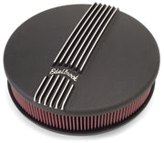 Edelbrock Air Cleaner Classic Series Round Aluminum Top Cloth Element 14In Dia X 3 9In Black Edelbrock Air Filters - Universal Fit