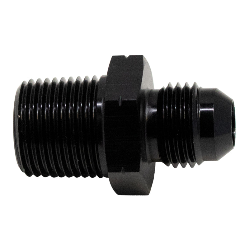 DeatschWerks 6AN Male Flare to 3/8in Male NPT Adapter - Anodized Matte Black DeatschWerks Fittings