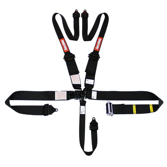 RaceQuip 5 Point Harness - Small Buckle Ratcheting Latch & Link - HNR shoulders