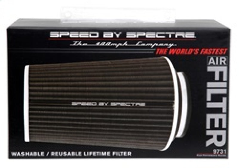Spectre Adjustable Conical Air Filter 9-1/2in. Tall (Fits 3in. / 3-1/2in. / 4in. Tubes) - Black Spectre Air Filters - Universal Fit