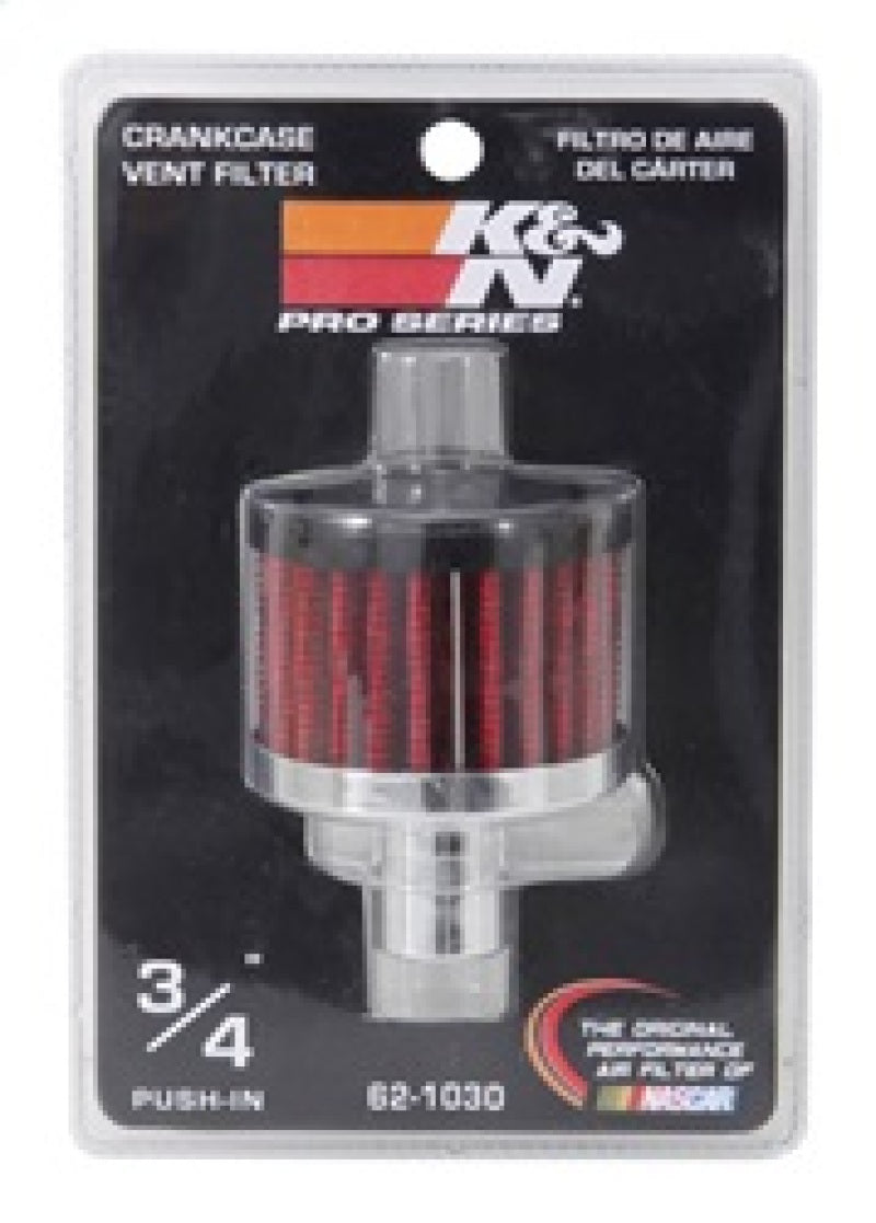 K&N Steel Base Crankcase Vent Filter .75in Vent OD x 2in OD x 1.5in Height K&N Engineering Air Filters - Universal Fit