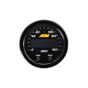 AEM X-Series 0-160 MPH Black Bezel w/ Black Face GPS Speedometer Gauge AEM Gauges