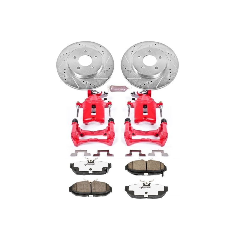 Power Stop 11-14 Ford Mustang Rear Z26 Street Warrior Brake Kit w/Calipers PowerStop Brake Kits - Performance D&S