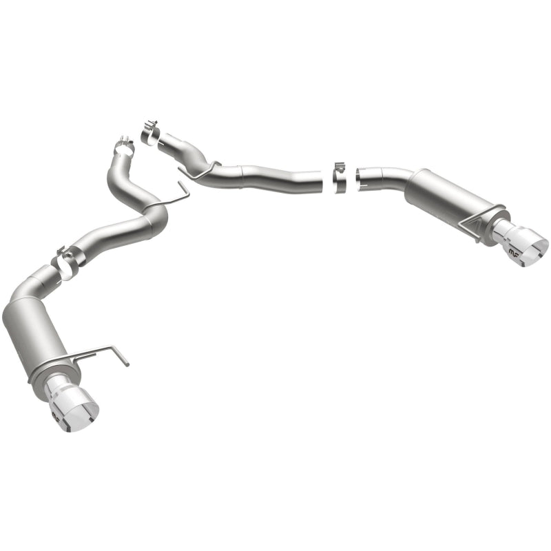 MagnaFlow Axle Back, SS, 3in, Competition, Dual Split Polished 4.5in Tip 2015 Ford Mustang GT V8 5.0