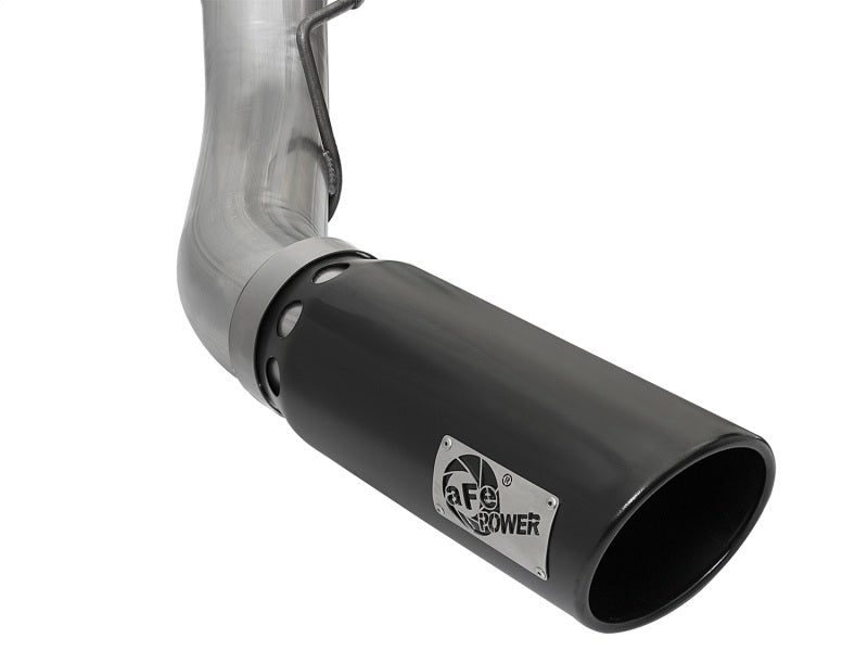 aFe Large Bore-HD 5in DPF Back 409 SS Exhaust System w/Black Tip 2017 Ford Diesel Trucks V8 6.7L(td) aFe DPF Back
