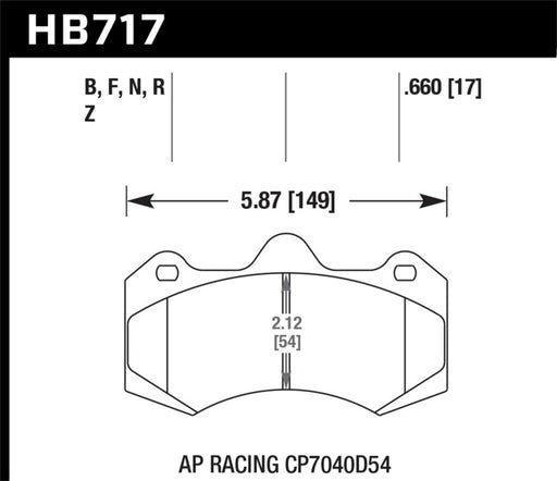 Hawk AP Racing CP7040D54 HPS 5.0 Brake Pads Hawk Performance Brake Pads - Performance