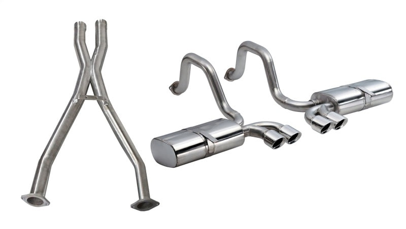 CORSA 97-04 Corvette C5 Sport 2.5 Cat-Back Exhaust System 4in Twin Tips CORSA Performance X Pipes