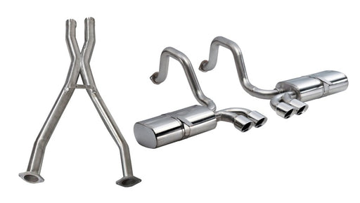 CORSA 97-04 Corvette C5 Sport 2.5 Cat-Back Exhaust System 4in Twin Tips CORSA Performance X Pipes
