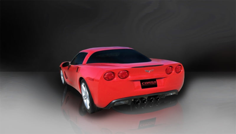 Corsa 09-13 Chevy Corvette 6.2L V8 2.5in Sport Cat-Back Dual Rear Exit w/Twin 4.0in Pol Pro-Ser Tips CORSA Performance Axle Back