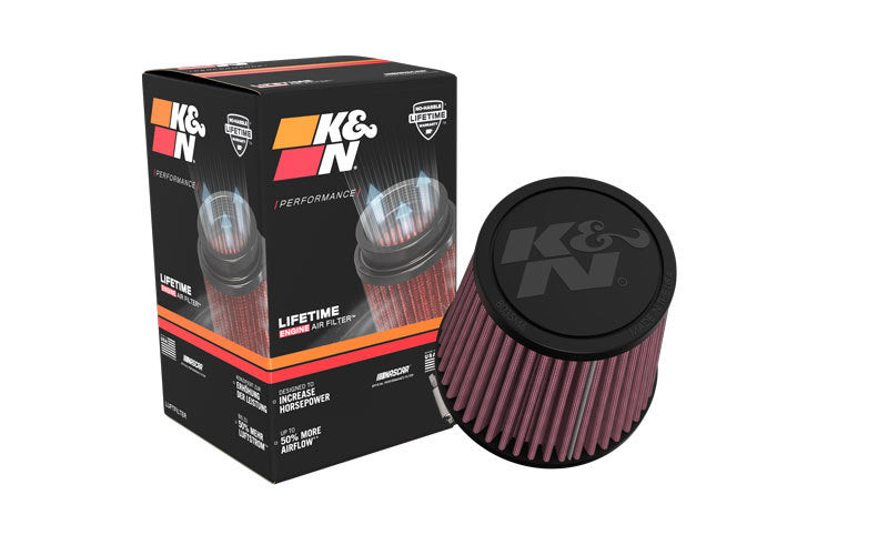 K&N Universal Clamp-On Air Filter 3in FLG /4 1/2in B / 3 1/2in T / 4 3/8in H K&N Engineering Air Filters - Universal Fit