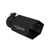 MBRP Universal 4in Hex Tip 3in Inlet 10in Length w/ Logo - Black Coated MBRP Tips