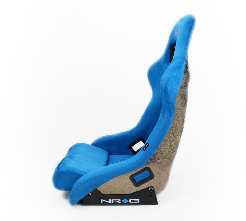 NRG FRP Bucket Seat ULTRA Edition - Large (Blue Alcantara/Gold Glitter Back) NRG Race Seats