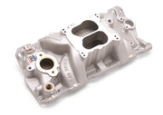 Edelbrock Manifold SBC 23-Degree Marine RPM 1955-1986 w/ Brass Edelbrock Intake Manifolds