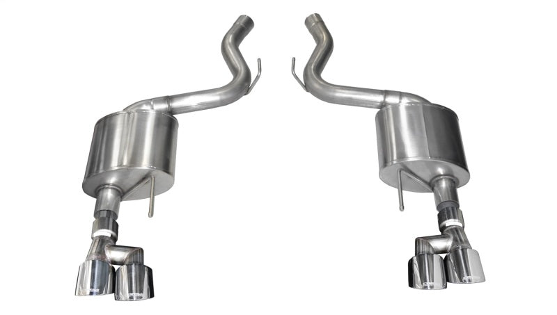 Corsa 2018-2023 Ford Mustang V8 5.0L 3in Axle-Back Dual Rear Exit w/ 4in Polished Pro-Series Tips CORSA Performance Axle Back