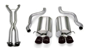 Corsa 07-08 Corvette 2.5in. Sport Series Cat-Back Dual Rear Exit with Twin 3.5in. BLK PVD Tips CORSA Performance Axle Back