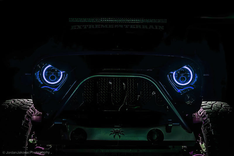 Oracle 7in High Powered LED Headlights - Black Bezel - ColorSHIFT 2.0 ORACLE Lighting Headlights