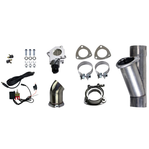 Granatelli 3.0in Aluminized Mild Steel Electronic Exhaust Cutout w/Slip Fit & Band Clamps Granatelli Motor Sports Exhaust Cutouts