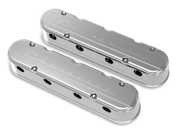 Holley 2-Piece "Chevrolet" Script Valve Cover - Gen III/IV LS - Polished 241-176 HOLLEY Autoparts