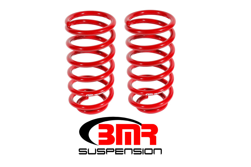 BMR 79-04 Ford Mustang (Ex. 99-04 Mustang Cobras w/ IRS) 1in Drop Rear Lowering Springs - Red BMR Suspension Lowering Springs