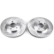 Power Stop 05-10 Ford Mustang Front Evolution Drilled & Slotted Rotors - Pair PowerStop Brake Rotors - Slot & Drilled