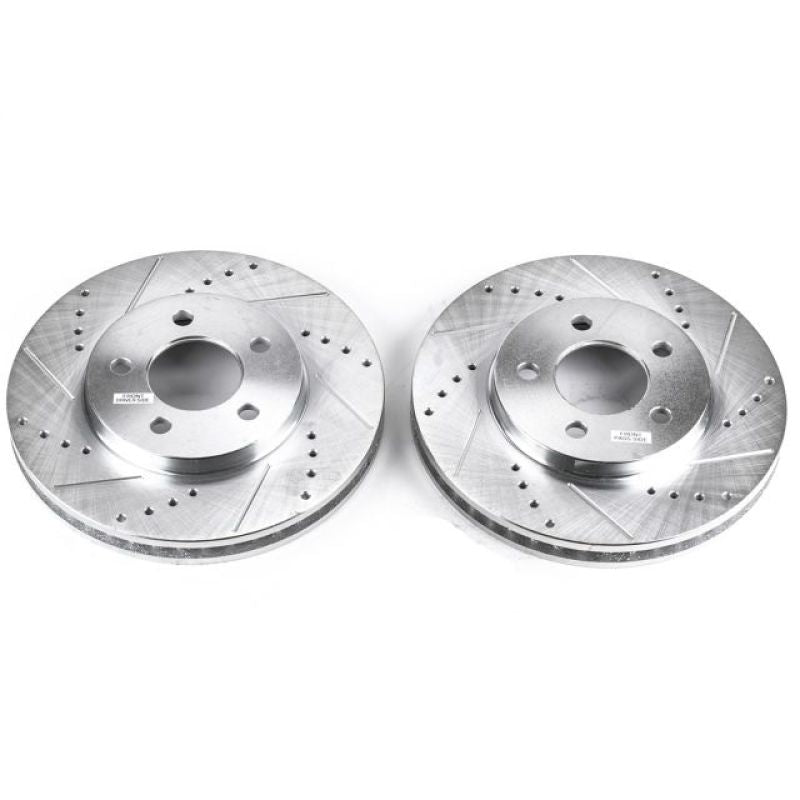 Power Stop 05-10 Ford Mustang Front Evolution Drilled & Slotted Rotors - Pair PowerStop Brake Rotors - Slot & Drilled