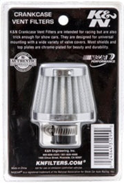 K&N 2in Base OD x .375in Flange ID x 1.75in H Rubber Base Crankcase Vent Filter - White K&N Engineering Air Filters - Universal Fit