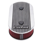 Edelbrock Air Cleaner Elite II Oval Dual-Quad Carbs 2 5In Red Element Polished Edelbrock Air Filters - Universal Fit