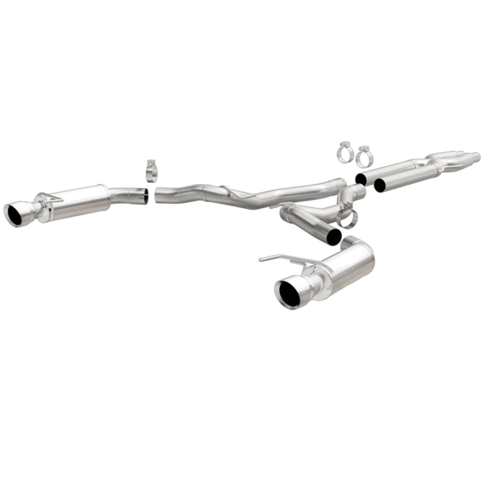 MagnaFlow Cat Back, SS, 3in, Competition, Dual Split Polished 4.5in Tips 2015 Ford Mustang GT V8 5.0 19101