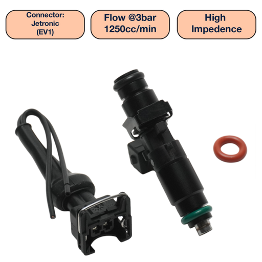 DeatschWerks Universal 1250cc Single Fuel Injector / 60mm Length / 14mm O-Ring Seals DeatschWerks Fuel Injectors - Single