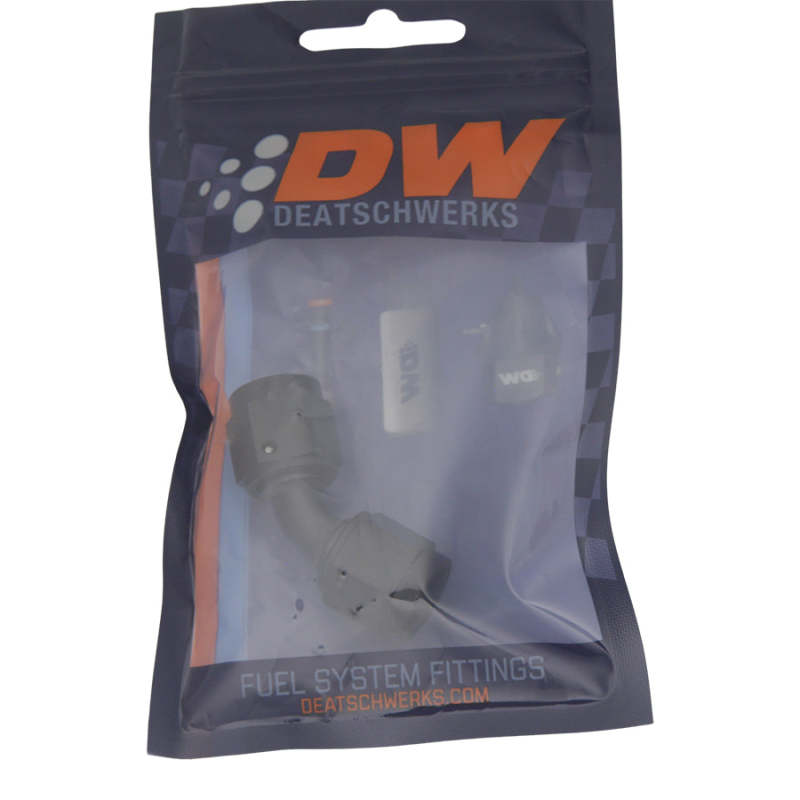 DeatschWerks 6AN Flare Female Swivel 45-Degree to 6AN Flare Female Swivel - Anodized Matte Black DeatschWerks Fittings