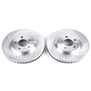 Power Stop 05-14 Ford Mustang Front Evolution Drilled & Slotted Rotors - Pair PowerStop Brake Rotors - Slot & Drilled