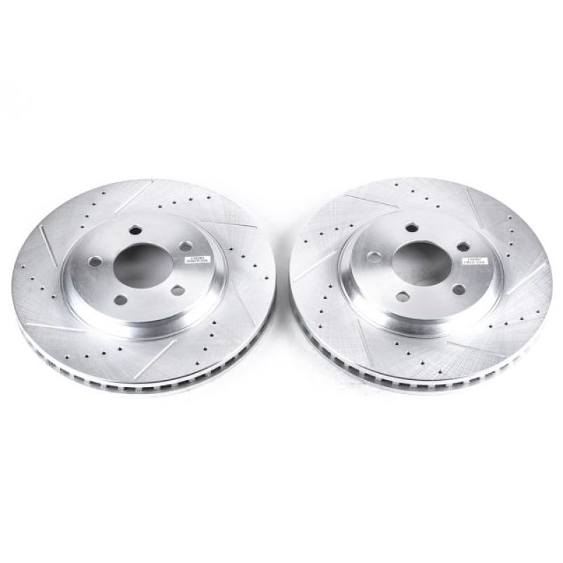 Power Stop 05-14 Ford Mustang Front Evolution Drilled & Slotted Rotors - Pair PowerStop Brake Rotors - Slot & Drilled