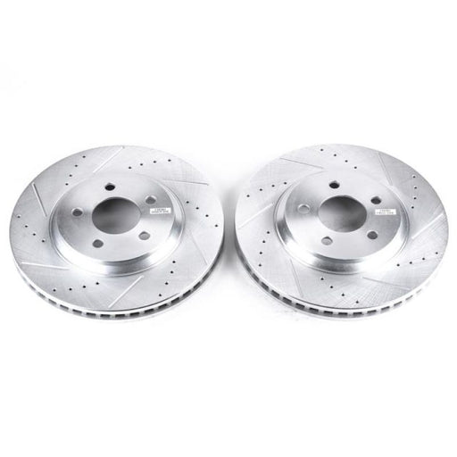 Power Stop 05-14 Ford Mustang Front Evolution Drilled & Slotted Rotors - Pair PowerStop Brake Rotors - Slot & Drilled